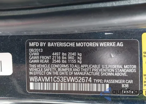 2014 BMW X1 Sdrive28I z USA, uszkodzony, nr VIN WBAVM1C53EVW52674